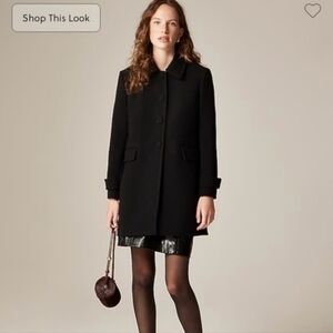 J. Crew Car Coat in Italian Boiled Wool - black